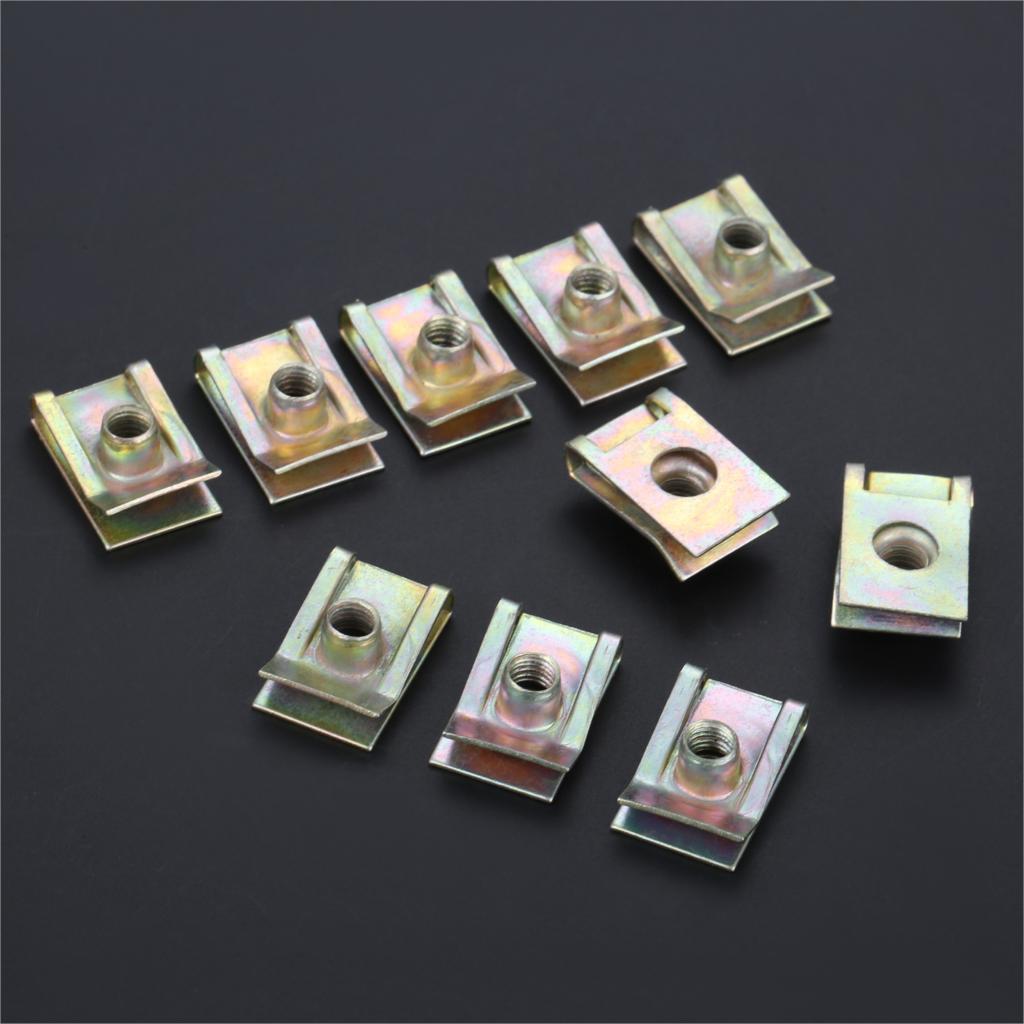 10Pcs Auto Clips M5 M6 M8 For Car Motor Tread Panel Spire Nut Fairing Clip Fastener Speed Zinc Mounting Clamp: J150-M6