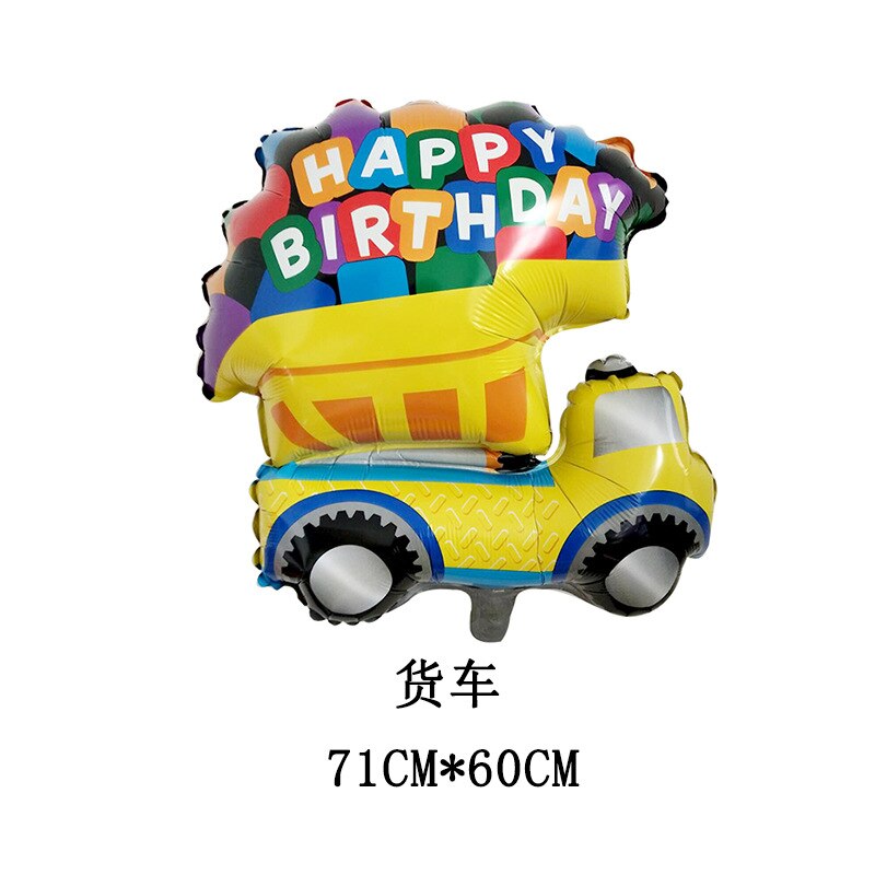 Tegneserie transport legetøjsbil aluminiumsfolie ballon børn tillykke med fødselsdagen mødested dekoration ballon børn fest balloner: Lastbil