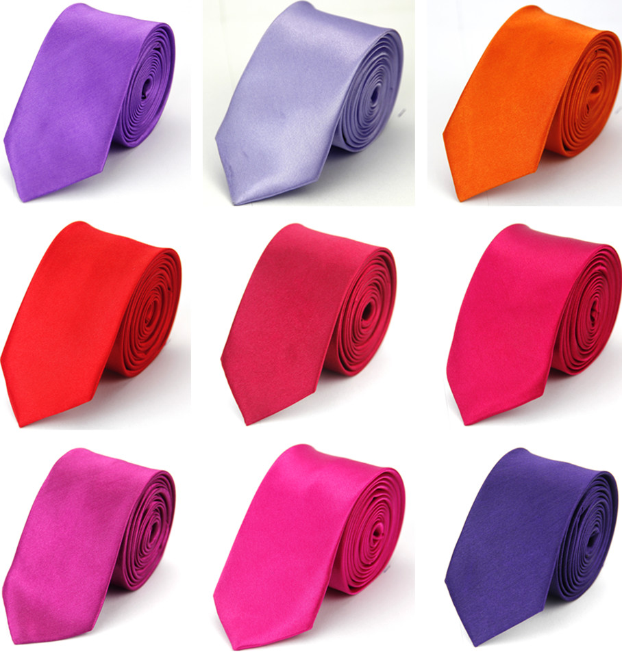 Cravate à col étroit pour hommes femmes 5 cm 2 "mince mince mariage noir bleu rose blanc rouge vert marron violet hommes femme cravate