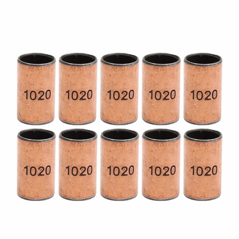 Durable 10pcs 10x12x20mm Ball Bearing Bushing Copper Alloy Bearing Bushing For Mechanical Hardware