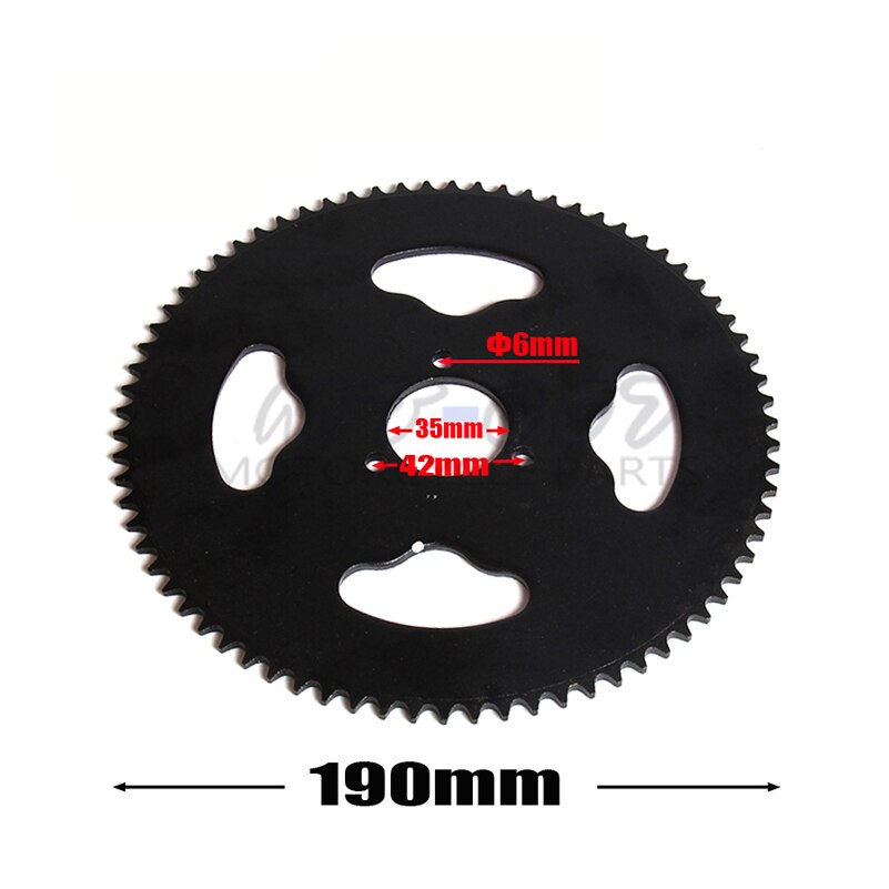 T8F 74T Tooth 35MM Rear Sprocket For 2 stroke Mini Moto ATV Quad Dirt Pit Pocket Bike Chopper 47CC 49CC