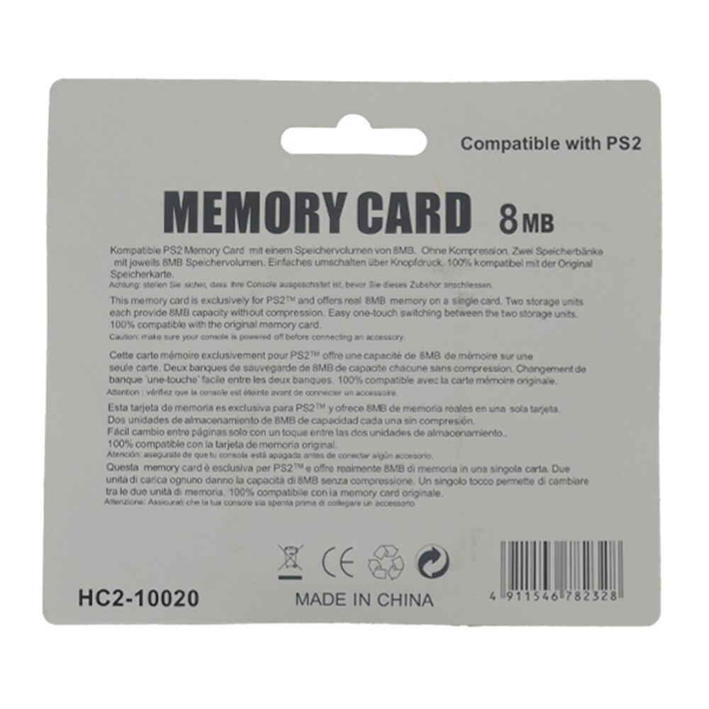 8/16/32/64/128/256MB Memory Card for PS2 for Playstation 2