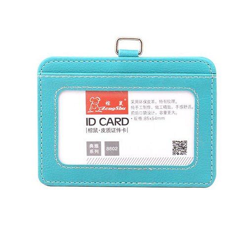 mode ID Houders Bank Credit Card Holder Unisex PU Lederen card case business Werken Id Badge covers zonder lanyard: cross  sky blue