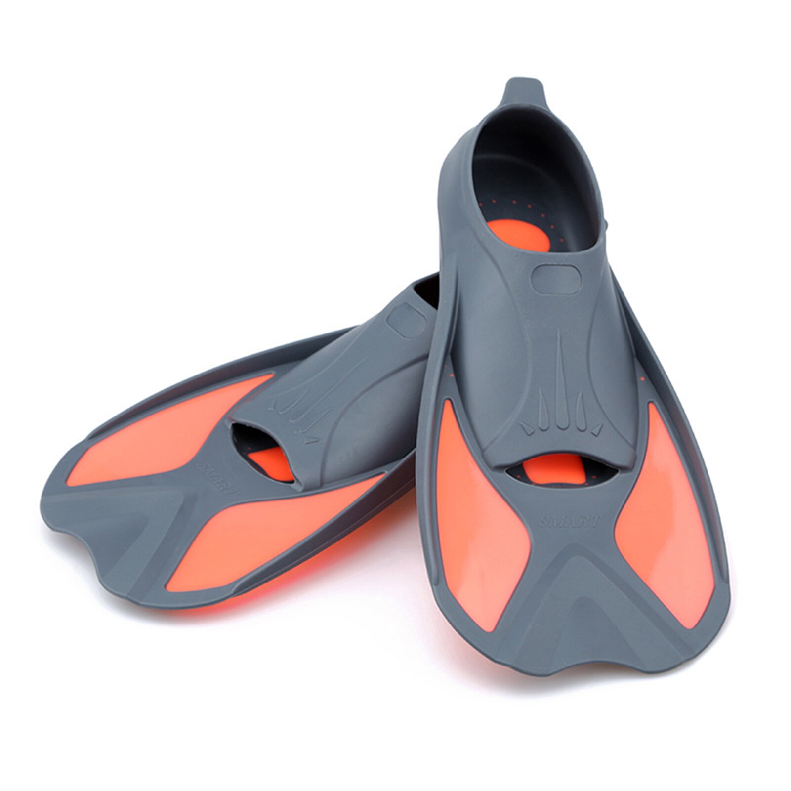 Kids Swim Fins Children Training Flippers Kids Mermaid Swim Swimming Foot Flipper Diving Feet Tail Swimming Equipment: Grey orange / XXXS Size