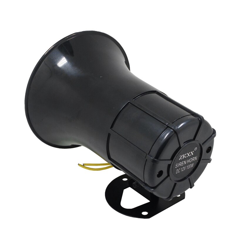 12V Police Siren Speaker 3 Tone Sound Volume Adjustment Vehicle Horn with Mic Loudspeaker Emergency Electronic PA System