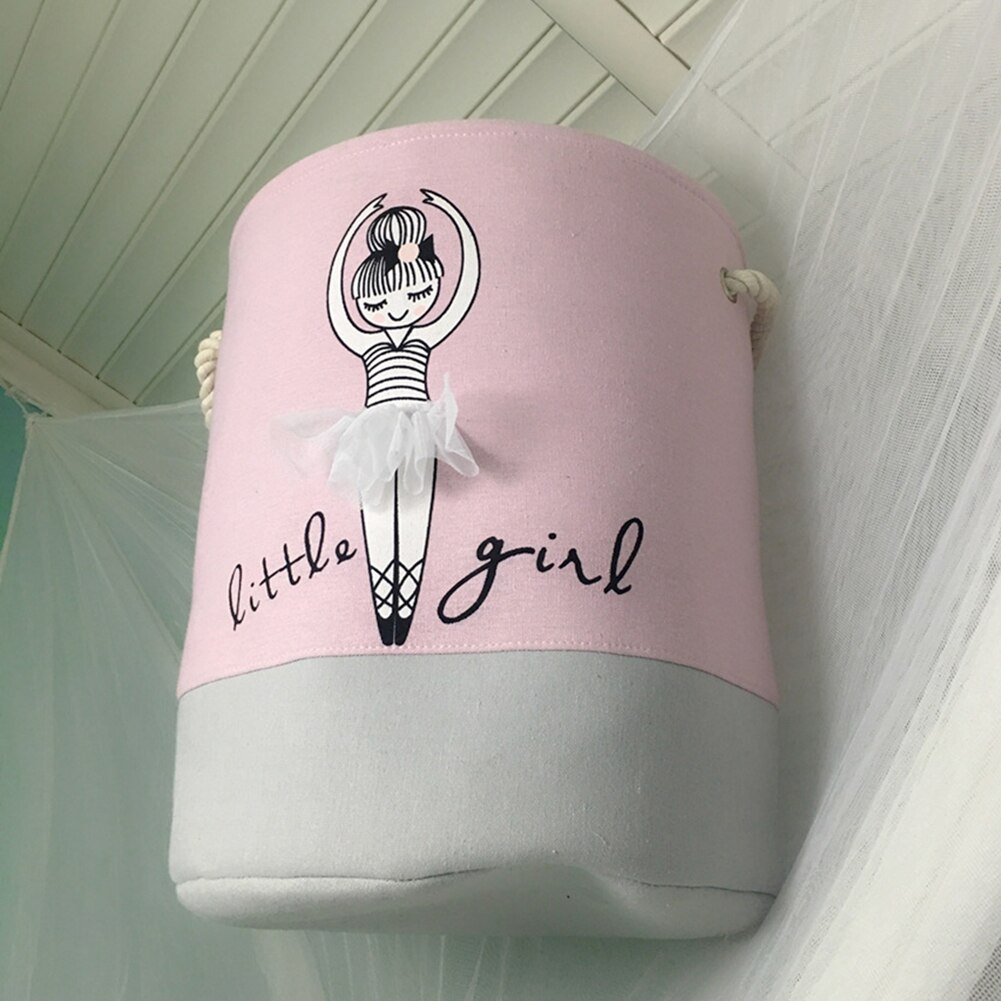 Foldable Laundry Basket Organizer Ballet Girl Bowknot Print Clothes Toys baskets bag Home Storage Bag Home Storage Organizer