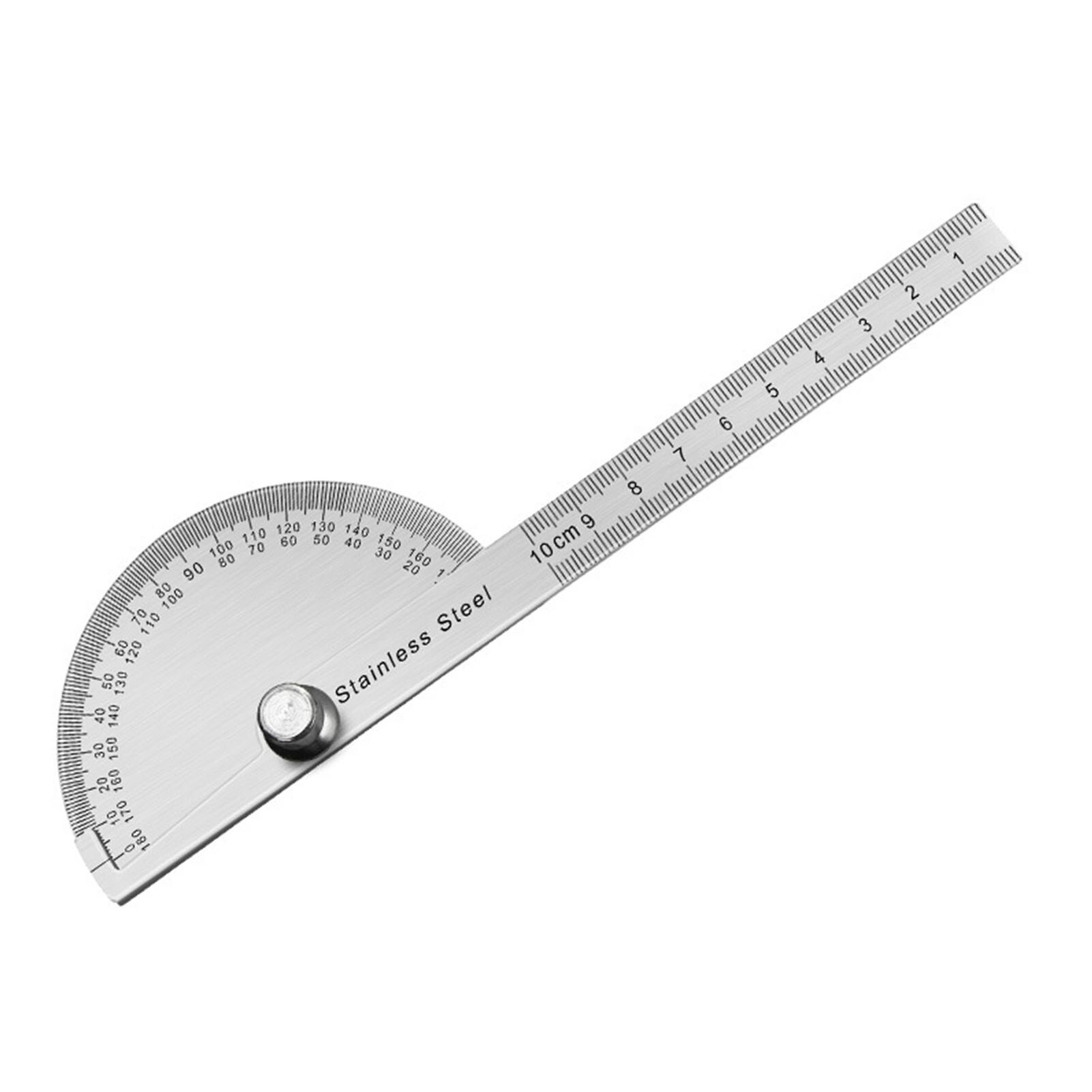 Goniómetro multiusos, regla de 0 a 180 grados, transportador de brazo ajustable, de acero inoxidable, lectura rápida, portátil