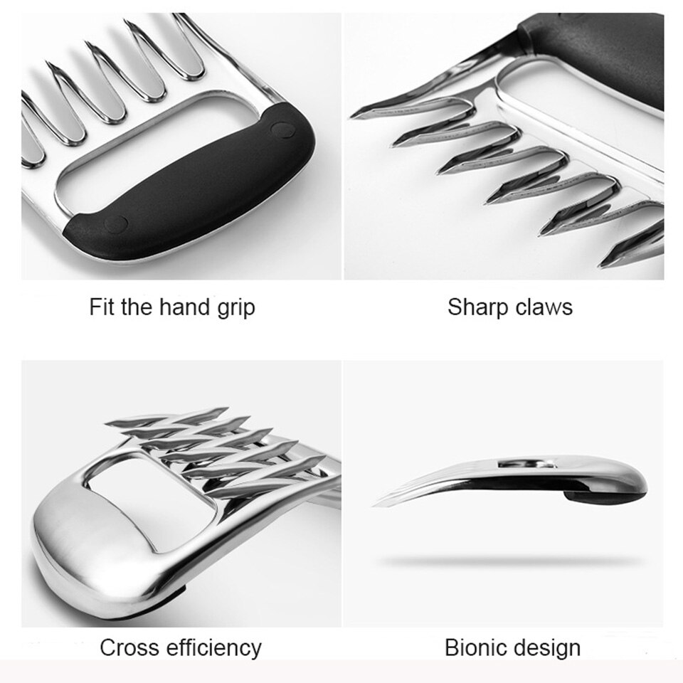 Stainless Steel Bear Claw Separator Cooked Food Cutter Turkey Fork Splitter BBQ Meat Shredder