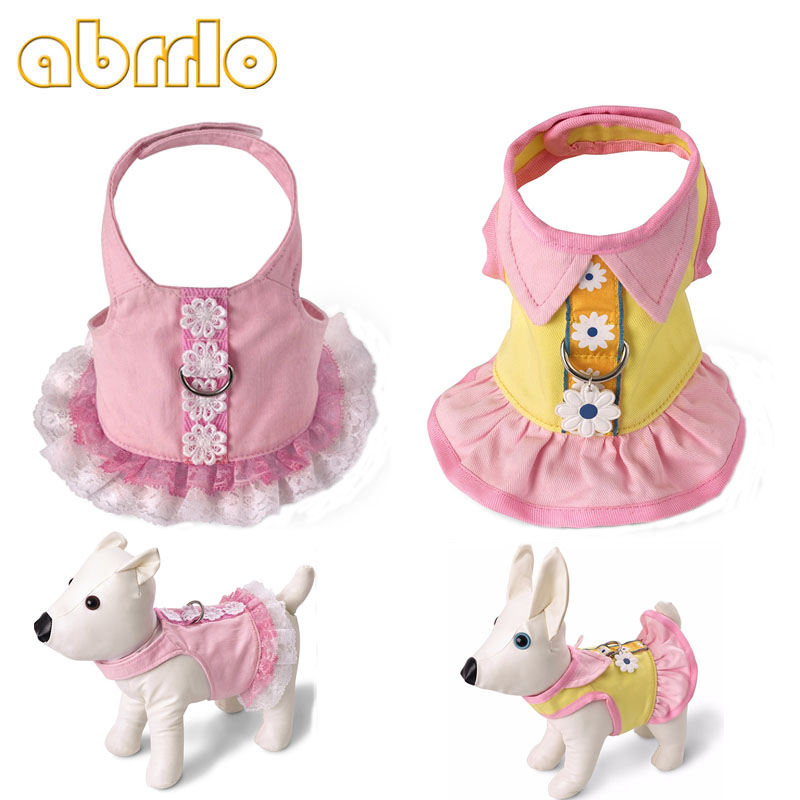 Abrrlo Hond Harnas Vest Mooie Roze Kant Hond Jurk Puppy Kat Borst Touw Voor Kleine Middelgrote Honden Chihuahua Kisten riem S/M/L