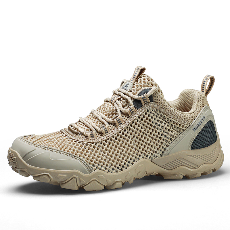 HUMTTO Breathable Summer Shoes for Men Non-slip Sports Hiking Shoes Man Outdoor Luxury Trekking Climbing Mens Sneakers: Brown / 8