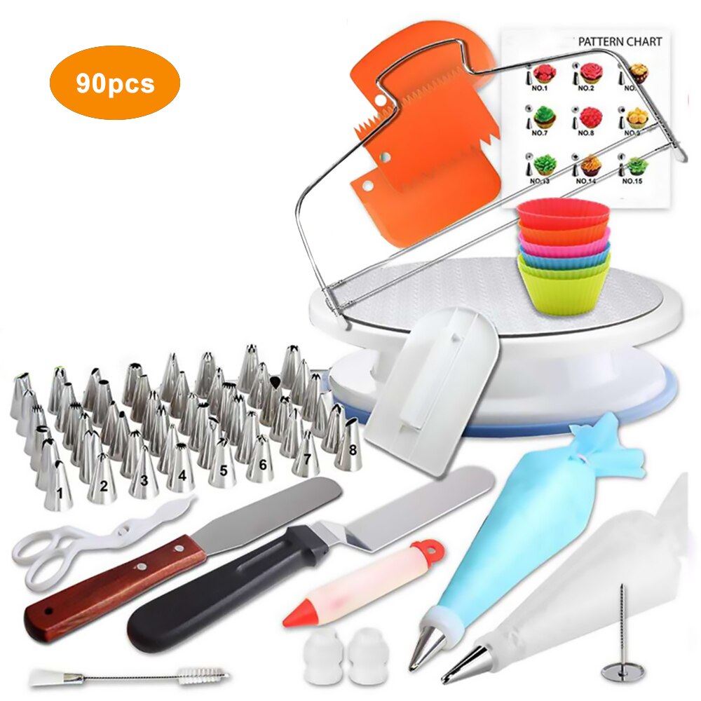 Cake Decorating Kit Turntable Rotating Baking Flower Icing Piping Nozzles Dessert Baking Pastry Tools Cake Decorating Kit Bake 2