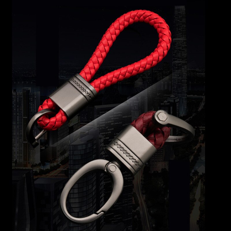 1X Hand Woven Leather Car Keychain Key ring For Land Rover LR2 LR3 Freelander Discovery Evoque Range Rover Sport Accessory