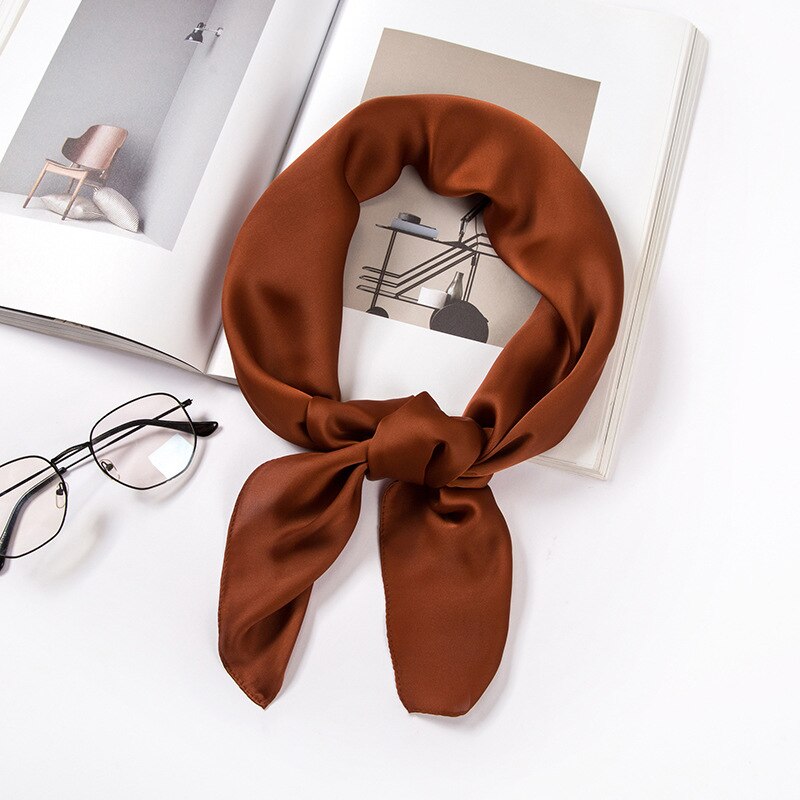 Hoofddoek Zijde Satijn Hijab Sjaal Voor Vrouwen Effen Kleur Zakdoek Haar Sjaals Vierkante Sjaals En Wraps Hoofd Sjaals Dame: 7