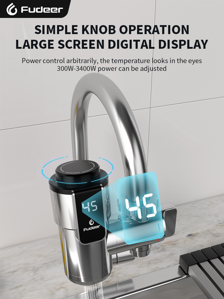 Fudeer 220V Water Heater Bathroom Accessories Electric Water Heater Kitchen Faucet Conector Instant Water Tap Adapter