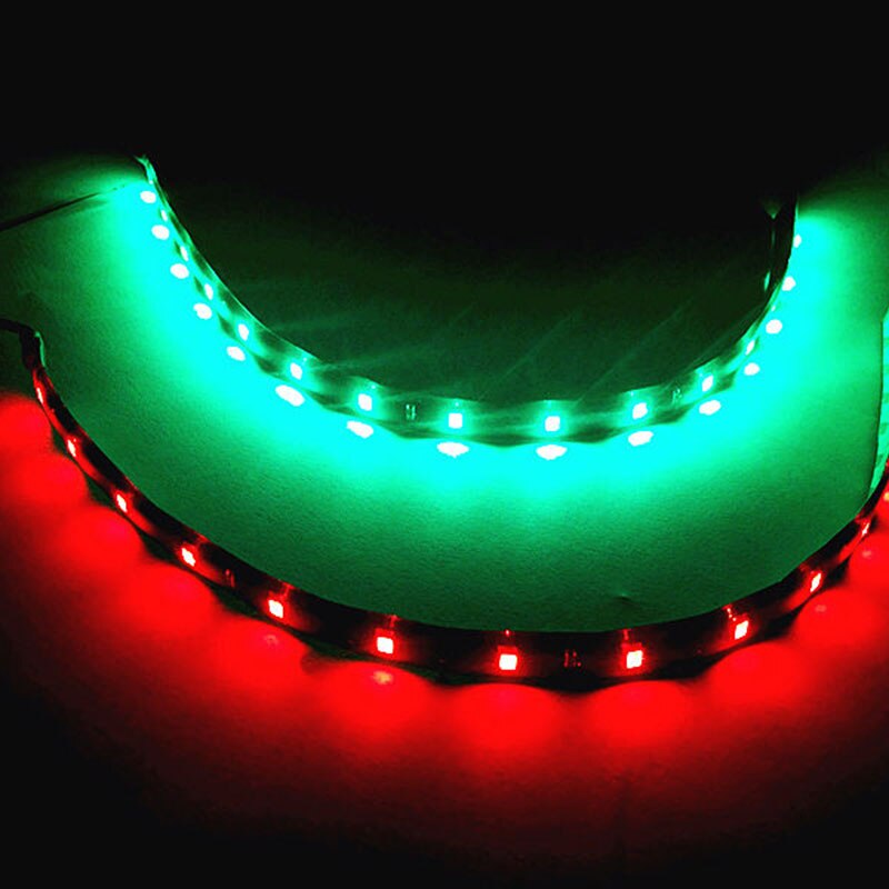 2pcs 12 "Red & Green LED Navigatie Decoratieve Strip Licht Waterdichte Auto Marine Boot Flexibele Sfeer Lamp strips