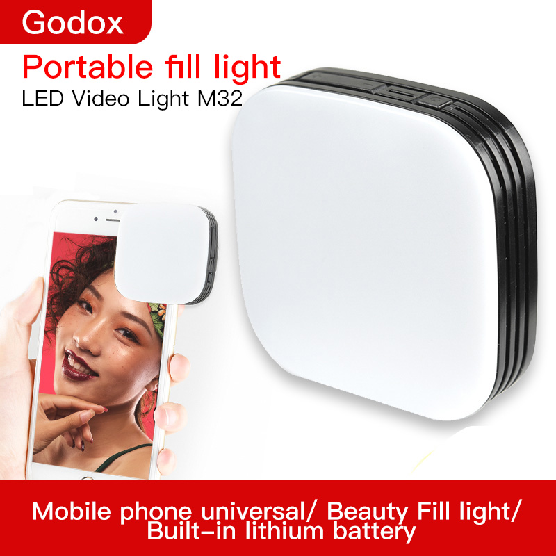 Godox LEDM150 LEDM32 Mobilephone Led Video Licht Met Ingebouwde Oplaadbare Batterij Verstelbare Helderheid Voor Fotografie