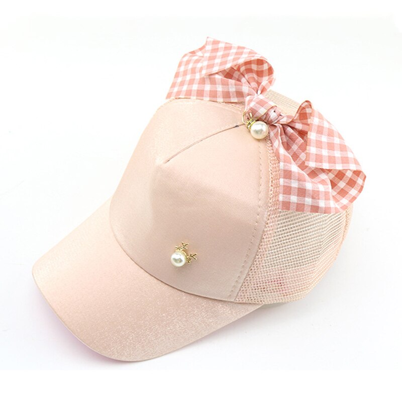 Zomer baby hoed lente meisjes hoeden kinderen baseball pet grote strik mesh zonneklep hiphop hoeden casual petten voor kinderen