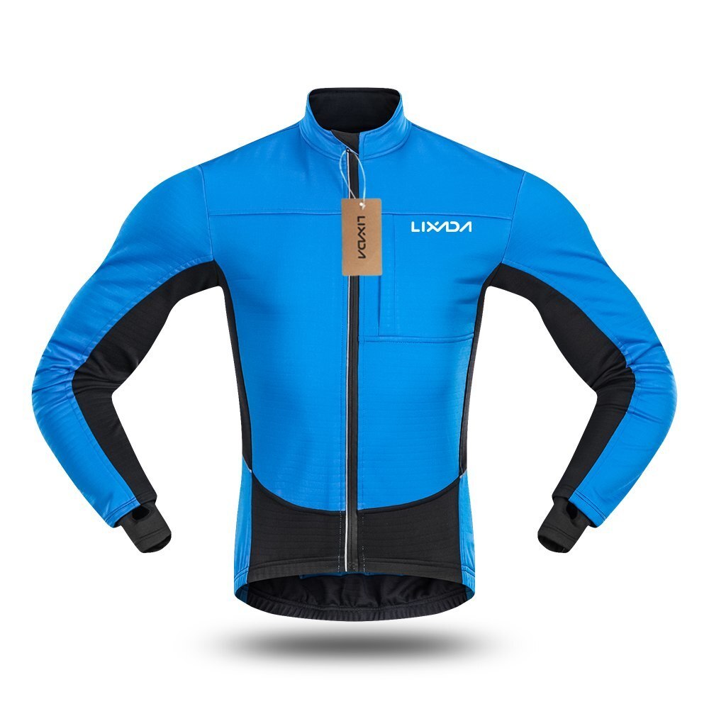 Lixada Men's Cycling Jacket Winter Thermal Warm Fleece Riding Running Sportswear Jacket Coat Windproof Coat Running Jackets