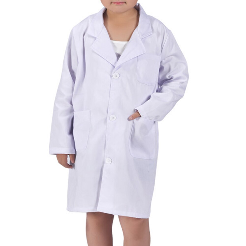 Børn hvid lab coat laboratorium børn drenge piger lager læge arbejde slid hospital tekniker ensartet tøj: Hvid s