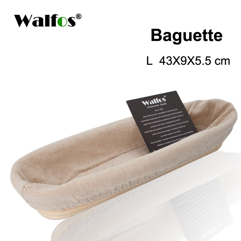 WALFOS panier en osier de Fermentation en rotin naturel, Baguette de campagne, pain français, pâte à pain, paniers Banneton: WALFOS Baguette L