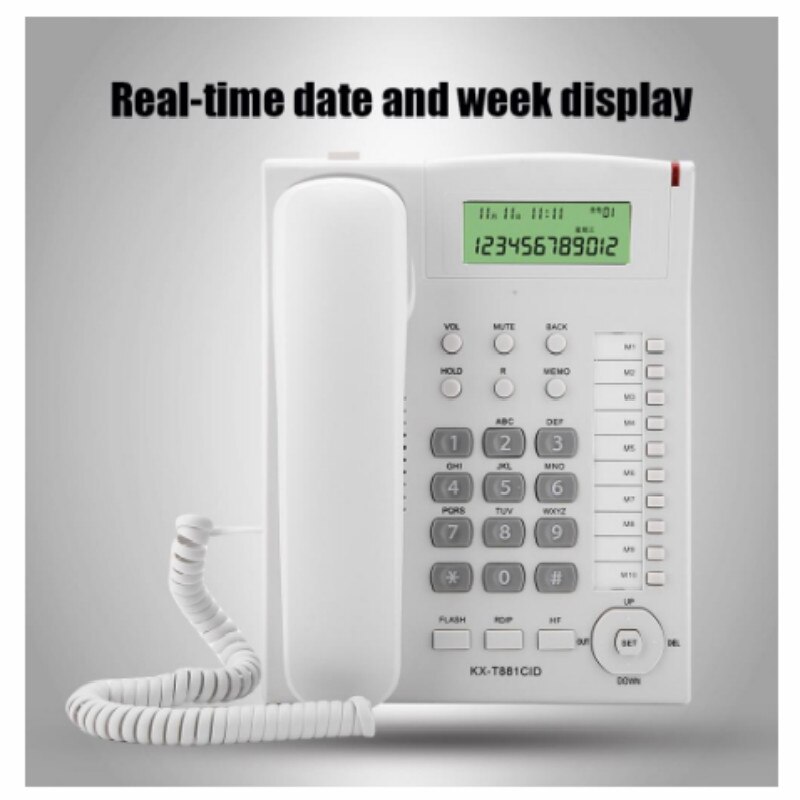 Beller-id telefoon thuiskantoor spot wit kx -t881 thuis hotel bekabelde bureautelefoon kantoor vaste telefoon met beugel