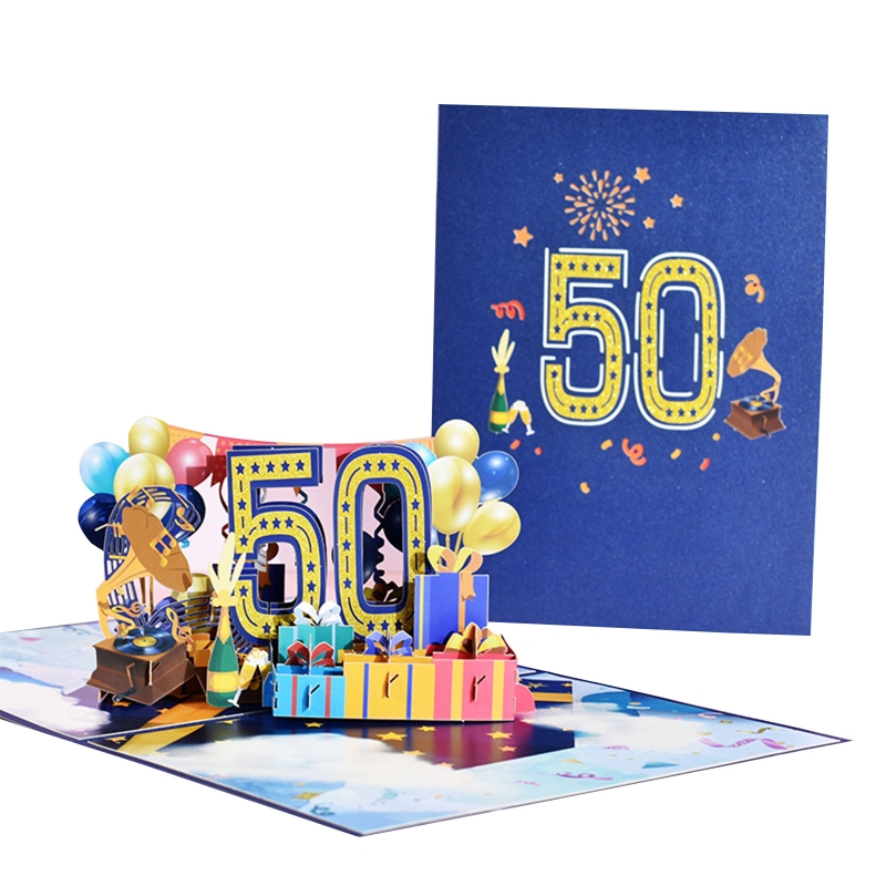 3D Pop Up Cards Romantic Anniversary Greeting Card 1st 10/18/20/30/40/100th Anniversary for Valentines Day Wedding All Occasion: 50th