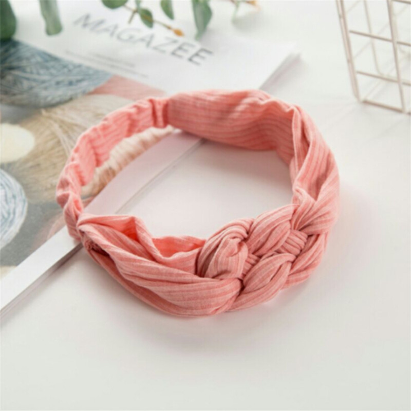 Kids Meisje Hoofdband Twist Haarband Boog Knoop Elastische Haarband Tulband Headwrap Hoofddeksels Accessoires Grijs Geel: Roze