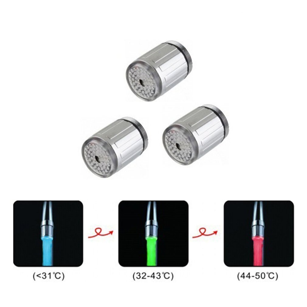 Kleurrijke Kraan Led Lichtgevende Externe Kraan + Conversie Hoofd Led Verlichting 7 Kleuren Veranderen Geleidelijk Voor Meest Kranen 1 Set