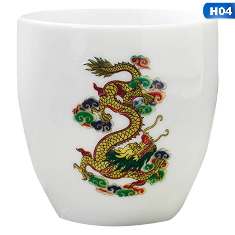 Japanese Magic Sakura Teacup Cold Temperature Discoloration Color Changing Tea Cup Flower Ceramic Kung Fu Tea Set: H04