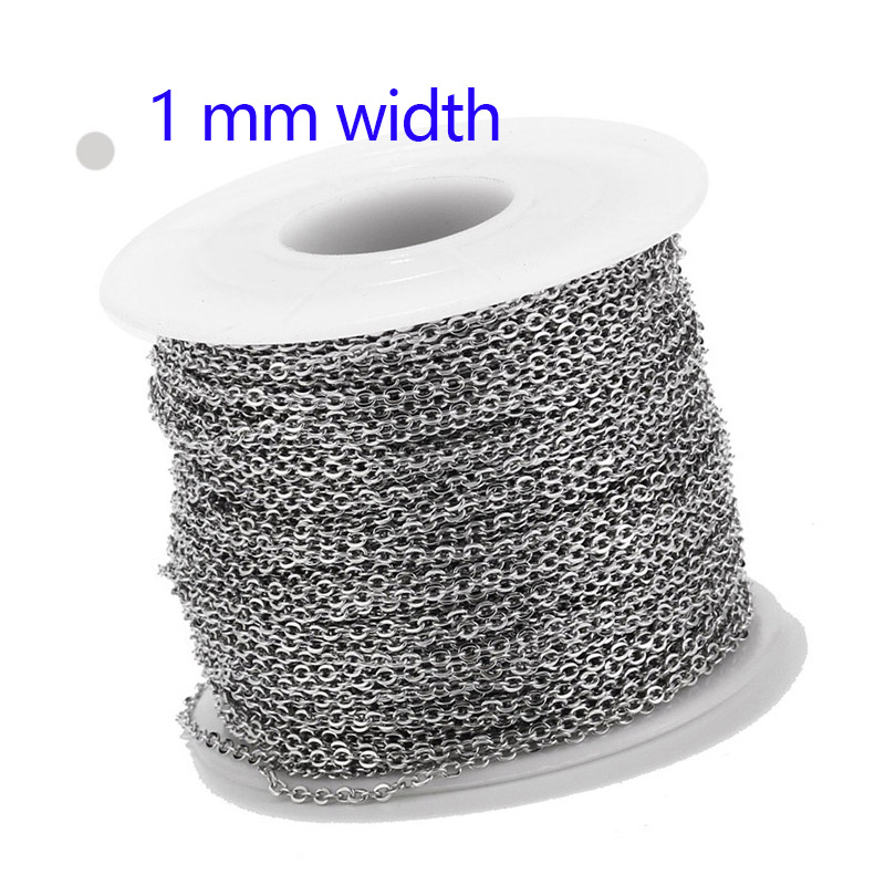 2 Meters Stainless Steel Rose Gold/Gold Link Chain Necklace Bulk Cable 2mm Width for Jewelry Making Findings DIY Supplies: army green