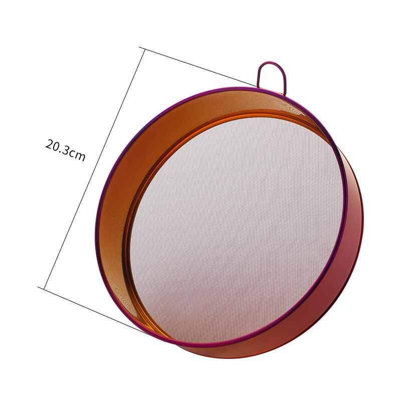1/2Pcs Cuisine Rond Fine Maille Tamis Filtre À Farine Domestique Tamis à Farine En Acier Inoxydable Filtre à Thé De Cuisson Poudre De Cacao Tamis: 1pc red L