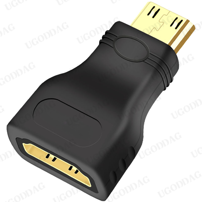 Mini HDMI-compatible to HDMI-compatible Adapter Gold-Plated 1.4 3D Extension Adapter 1080P Converter Audio and Video Converter: <=0.5m