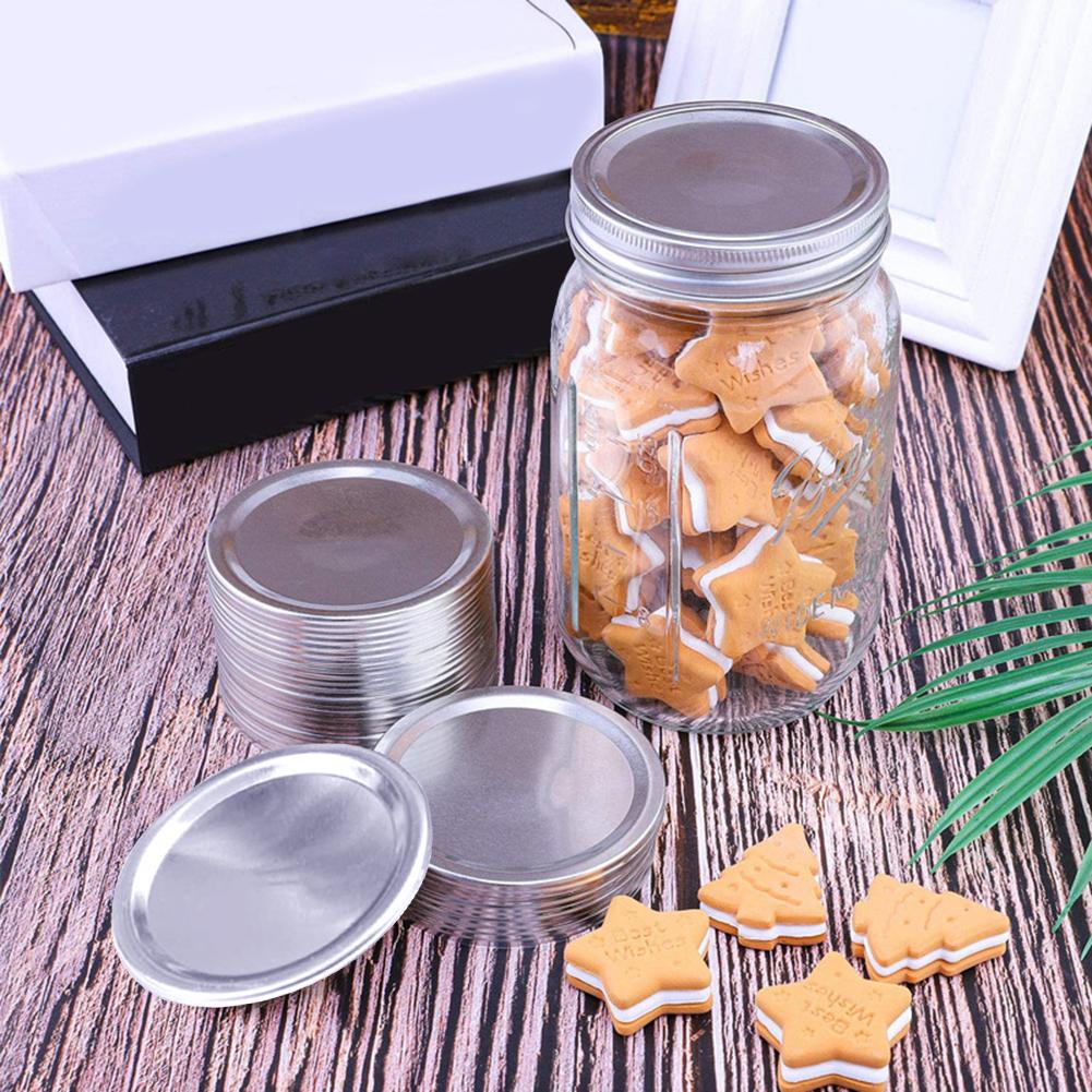 24PCS Regular Mouth Mason Jar Lids And Bands Whorl Leak Proof Mason Canning Jar Caps With Wide Mouth Canning Covers Sealing Ring