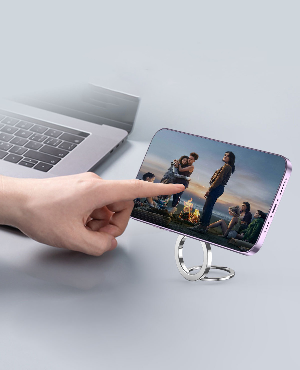 Naklejka Magsafe z metalowym diamentem, 3 sekcje, z mocnym magnetycznym uchwytem na telefon komórkowy, metal 360 ° obrotowa ładowarka