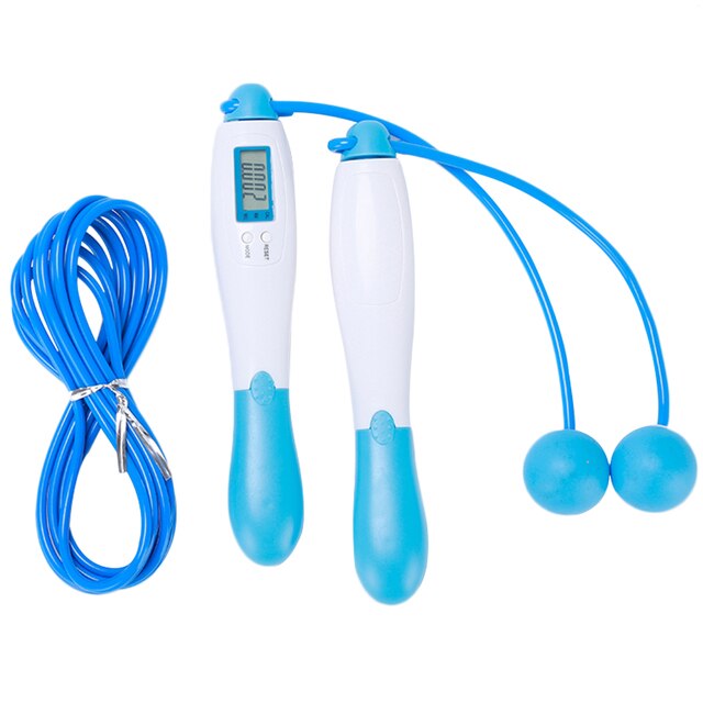 Cordless Jump Ropes with Counter Digital Skipping Rope Smart Jump Rope with 4 Modes Fitness Body Building Exercise Rope: Light blue Dual-use