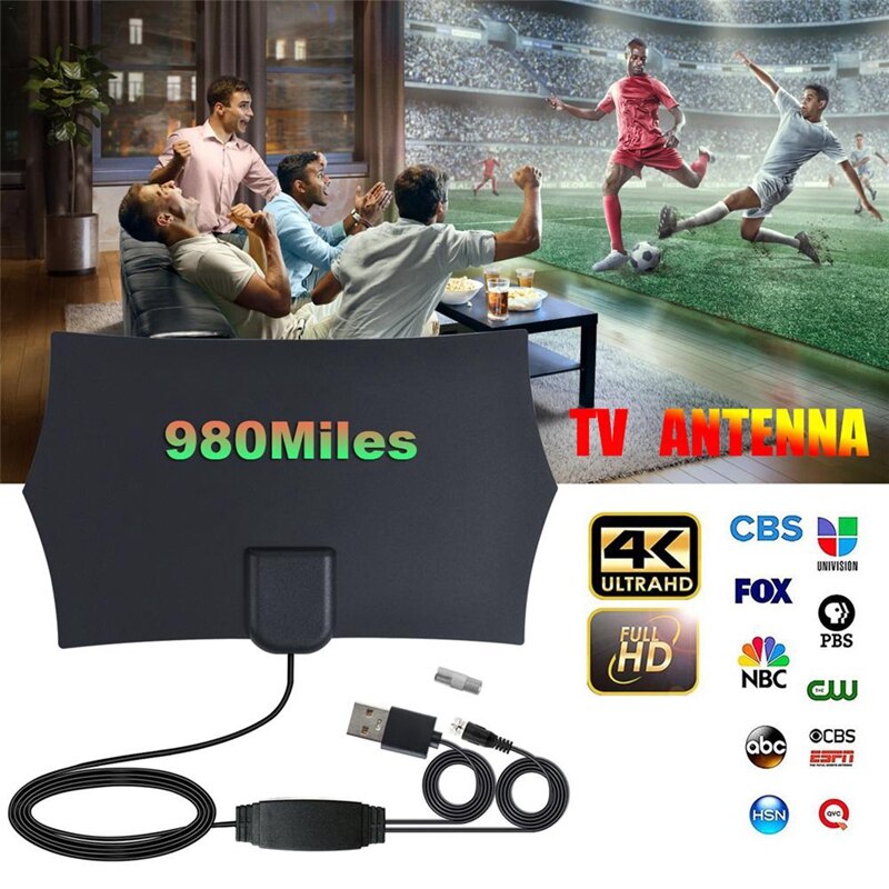 980 Miles Range Antenne Tv Digitale Hd 4K Antena Digitale Indoor Hdtv 1080P Met Versterker Signaal Booster Tv
