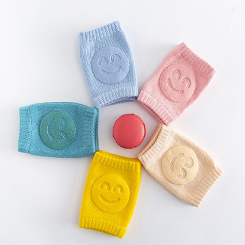 sommer Frottee Baby Strümpfe Ellenbogen Pad Kleinkind Krabbeln Knie Pad Baby Art Knie Pad Smiley Gesicht Kniepolster Bein wärmer