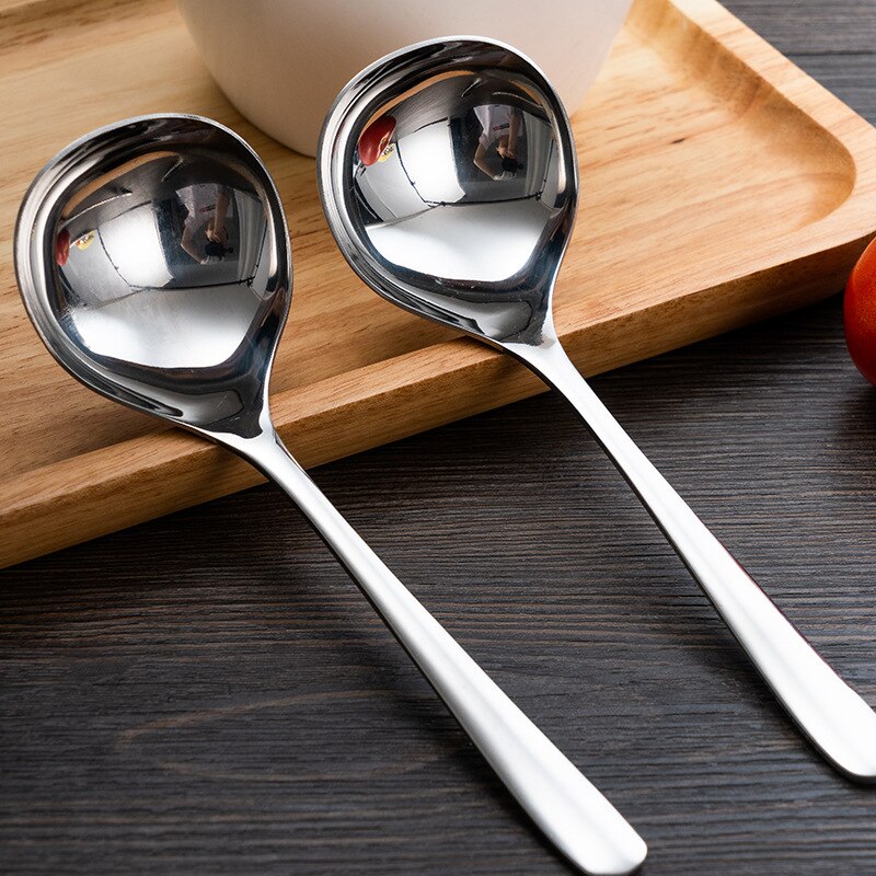 304 stainless steel soup spoon household deepening round spoon porridge spoon hotel pot spoon big head spoon