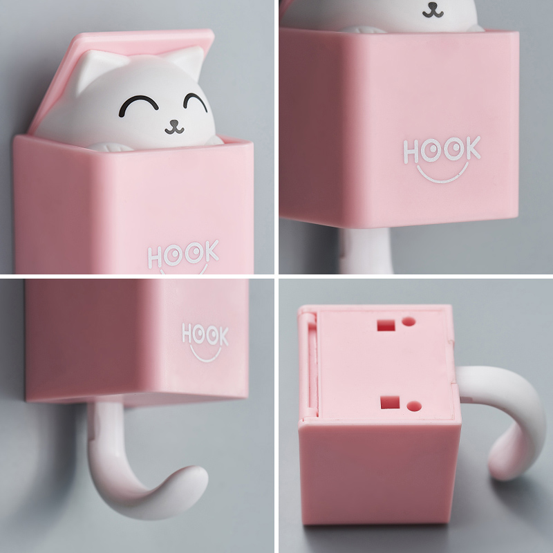Hook Keys Hook Hidden Cat Wall Hanging Hook for Clothes Hat Scarf Key Cute Animals Hanger Rack Wall Decoration Hook