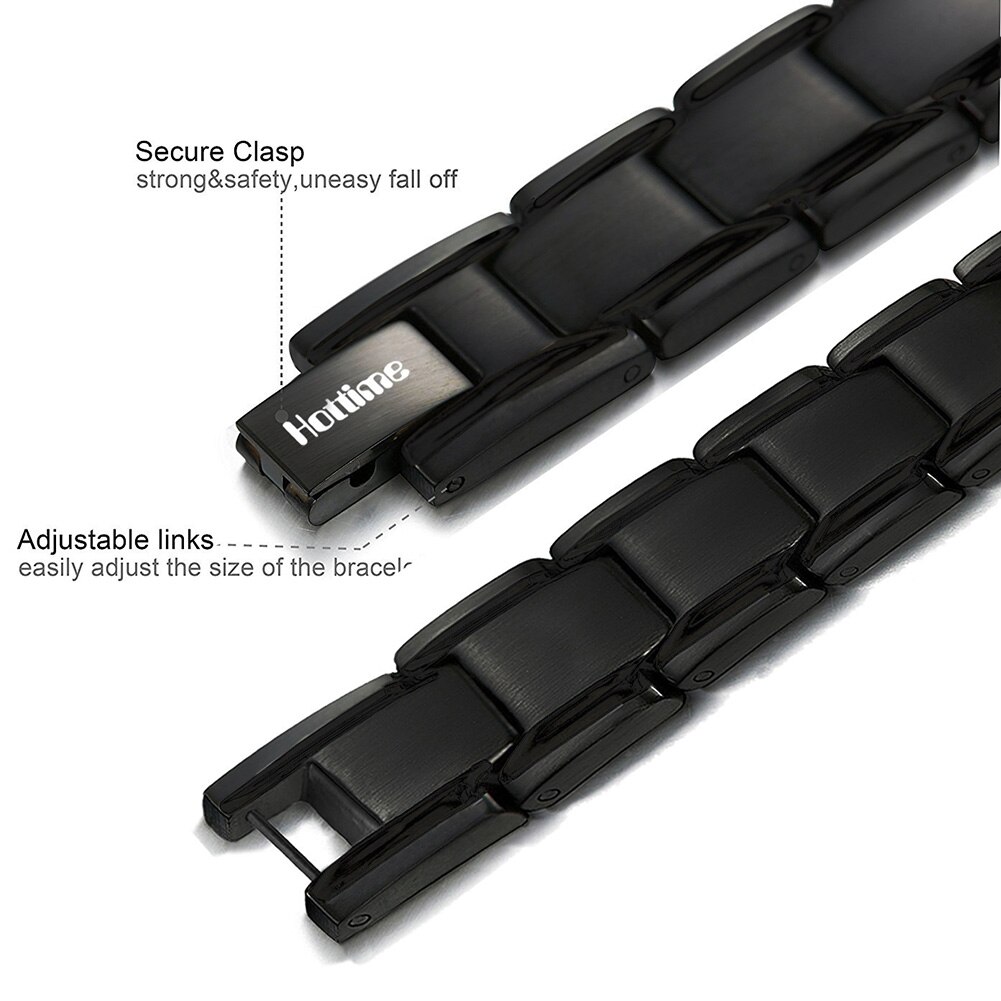 Magnetische therapie armband voor heren, klassiek titanium staal, anti-snurken, gezondheidszorg, gezondheid 99