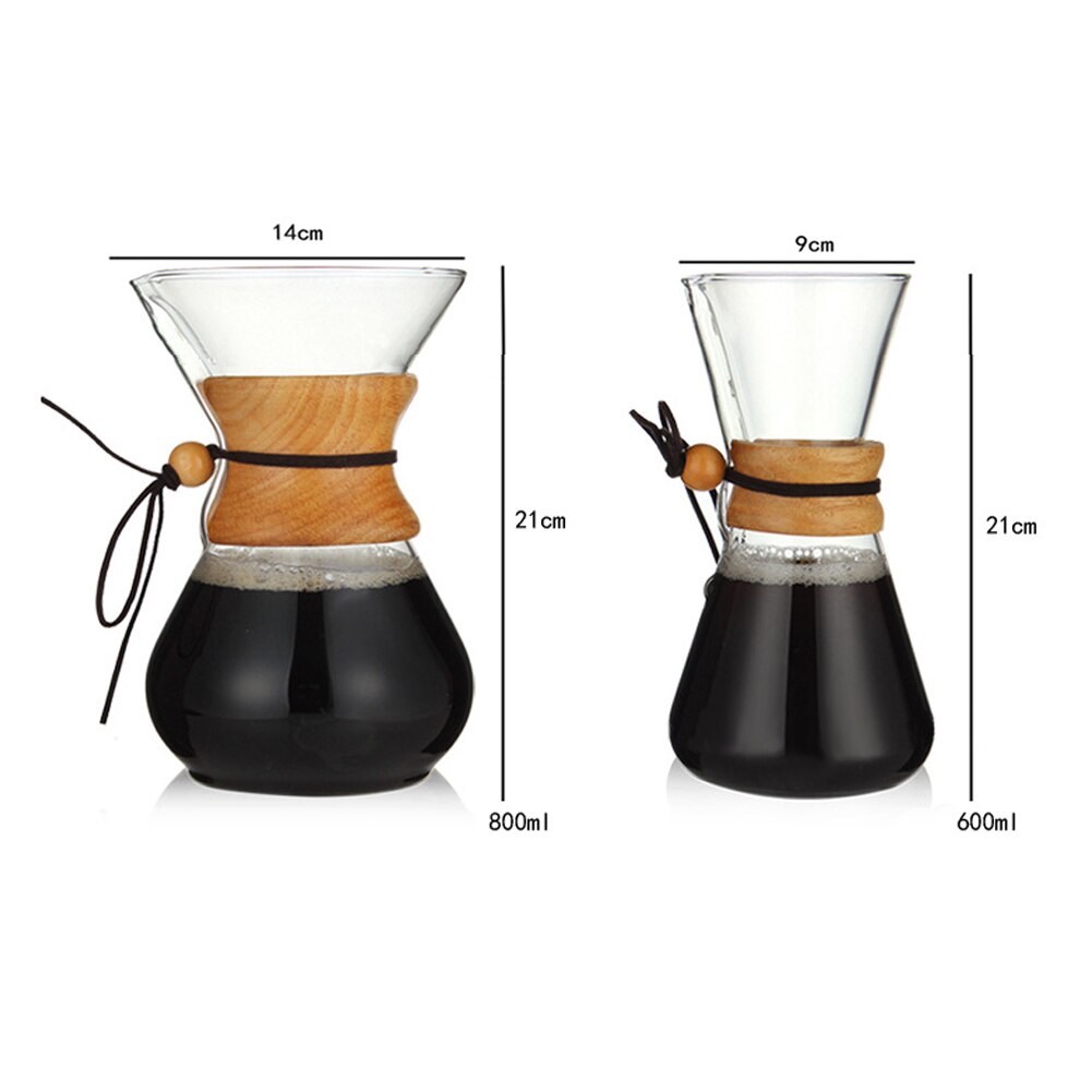 Heat Resistant Glass Coffee Pot Coffee Brewer Cups Counted Coffee Maker Barista Percolator