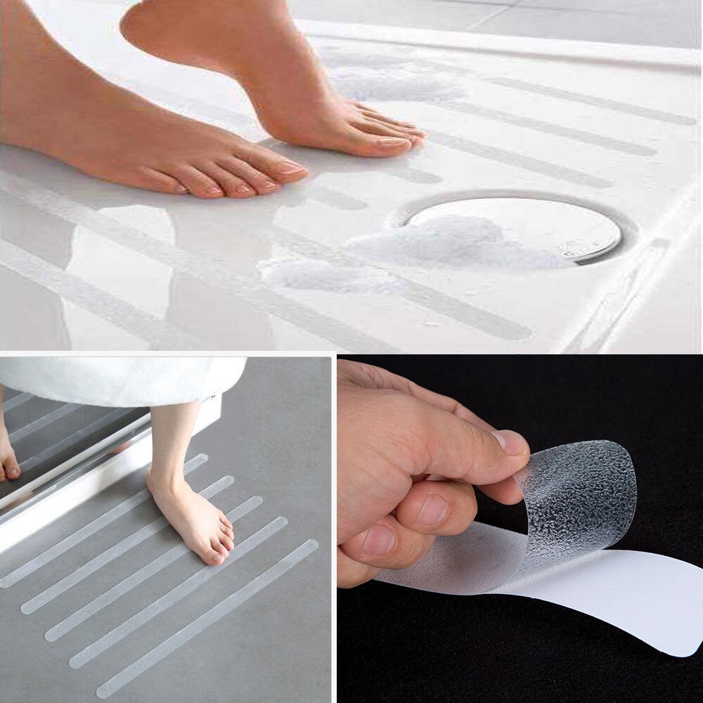 Bath Tub Stickers Non Slip Baby 3-Pack Shower Anti-Slip Stickers - 12 Clear Non-Skid Strips For Bathtubs, Showers & Floors Anti Slip Shower Mats