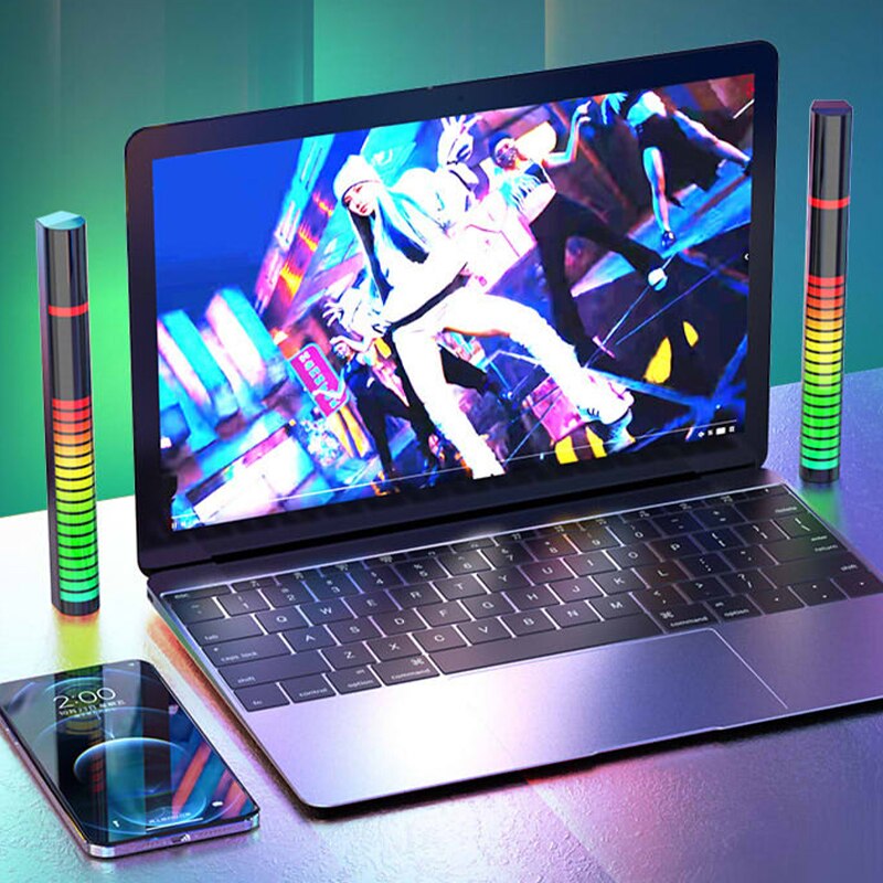 Musica RGB controllo del suono luce a portato controllo APP Raccogliere 3D luci del ritmo ad attivazione vocale colore ambientale lampade per feste di musica