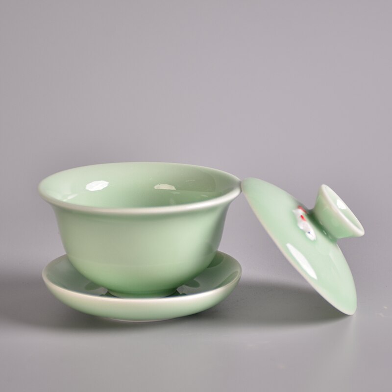 TANGPIN longquan celadon ceramic gaiwan teacup fish teapots chinese kung fu tea set 120ml