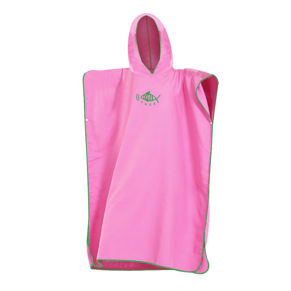 Men Women Diving Suit Change Robes Poncho Quick-dry Hooded Towel Sweat-absorbent Swim Robe Summer Beach Pool Swimming: Pink
