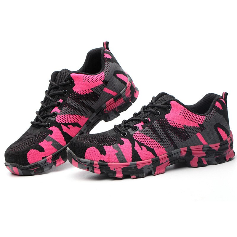 Veiligheid Schoenen Roze Voor Vrouwen Stalen Neus Schoenen Werk Sneakers Mannen Punctie Proof