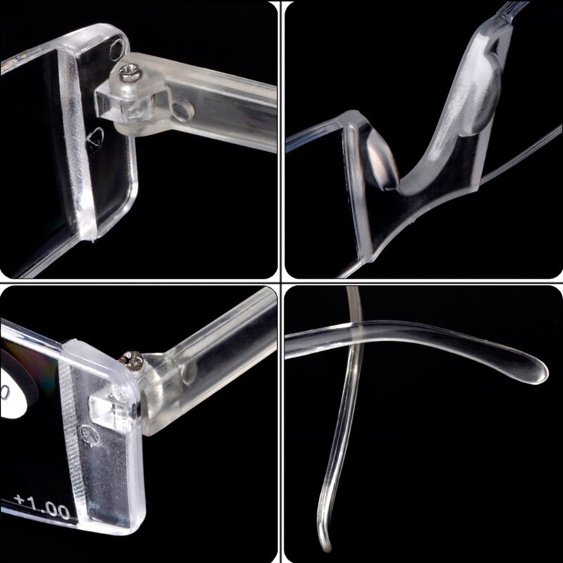 Elbru Mannen Vrouwen Integraal Randloze Leesbril Ultralight Hars Lens Vergrootglas Eyewear Presbyope Bril Dioptrie + 1.0 4.0