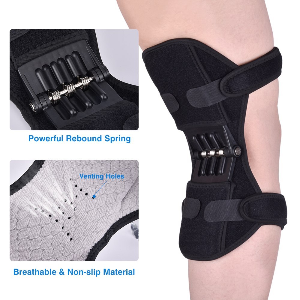 Cycling Knee Brace Support Rebound Power Knee Protector Non-Slip Power Lift Booster Brace Joint Pads Spring Force Tendon Brace
