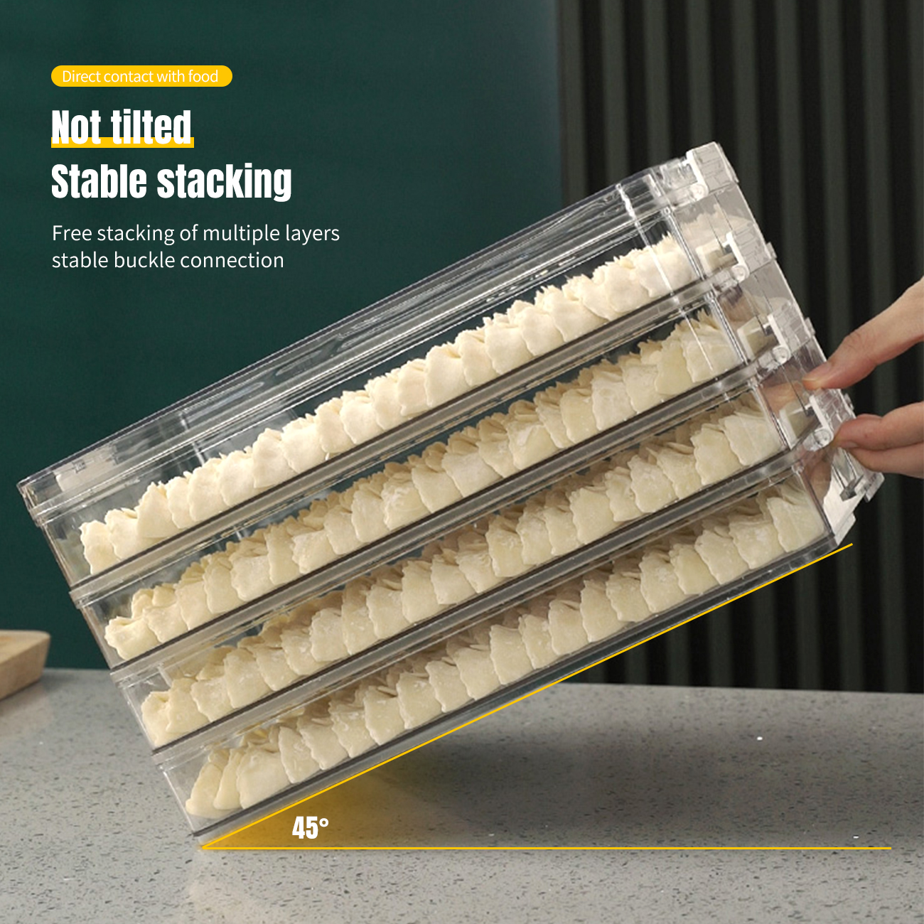 Frozen Dumpling Box Refrigerator Food Grade Large Capacity Dumpling Freezer Box Kitchen Wonton Storage Box