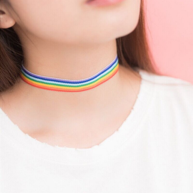 Aankomsten dames kleurrijke choker ketting kant choker lint kraag feest sieraden accessoires